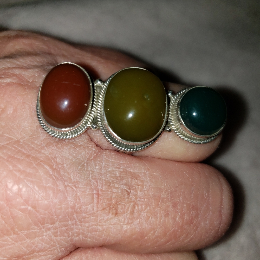 SS multi stone ring - Picture 4 of 5